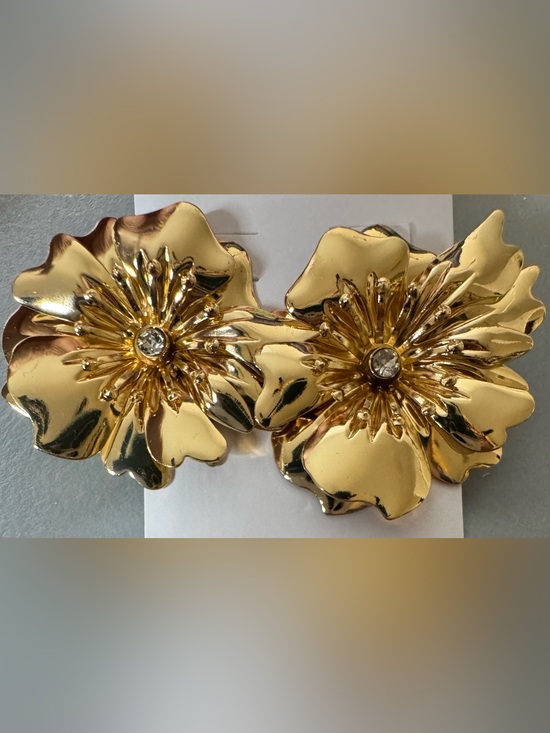 Accessories - Gold Floral Statement Earrings - Elegant Women’s Accessory